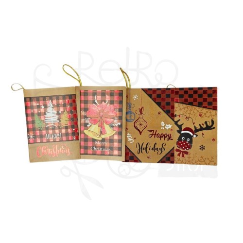 Bilecik do prezentu 6.5x9.5cm - Boże Narodzenie 04 - zestaw 4 sztuki
