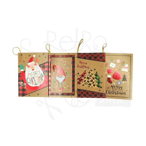Bilecik do prezentu 6.5x9.5cm - Boże Narodzenie 04 - zestaw 4 sztuki