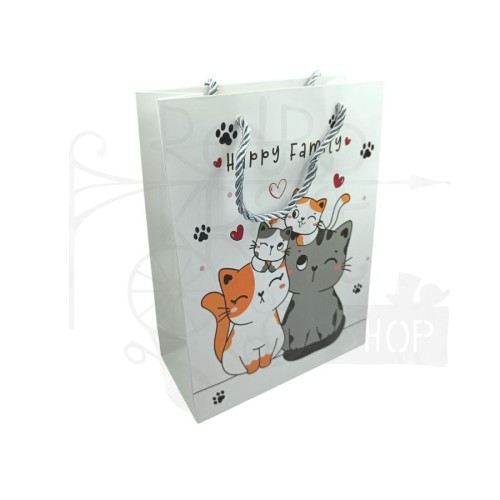 Torebka na prezenty 18x24x9cm - kotki 01
