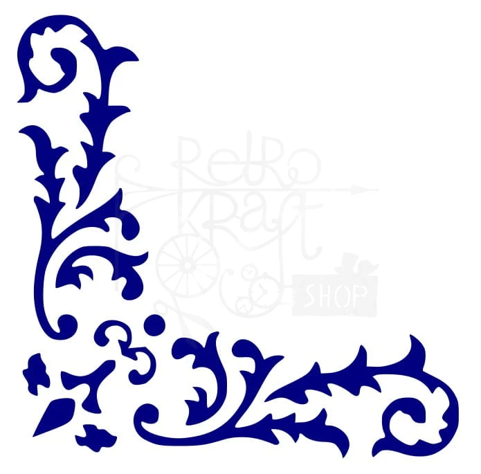 Szablon maska 12x15cm Ornament dekor narożny 6 ST-NR66 Galeria Hobby