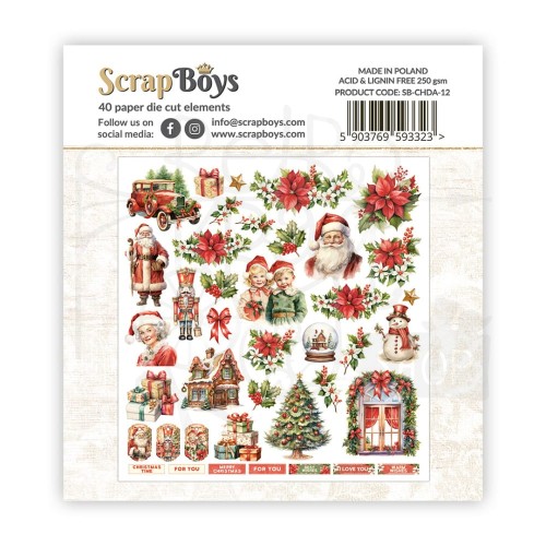 Ozdoby papierowe die-cuts Christmas Day SB-CHDA-12 ScrapBoys