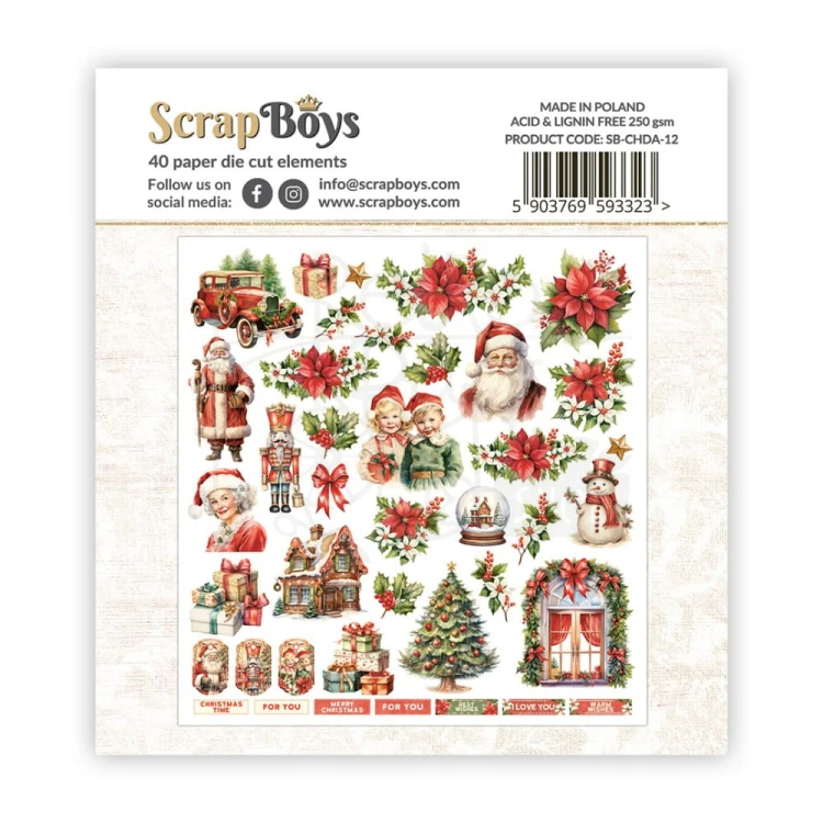 Ozdoby papierowe die-cuts Christmas Day SB-CHDA-12 ScrapBoys