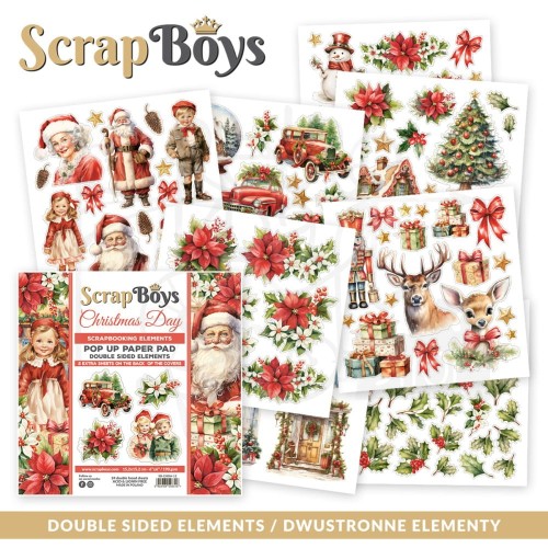Zestaw papierów 15x15 z elementami do wycięcia Pop-up Christmas Day SB-CHDA-11 ScrapBoys