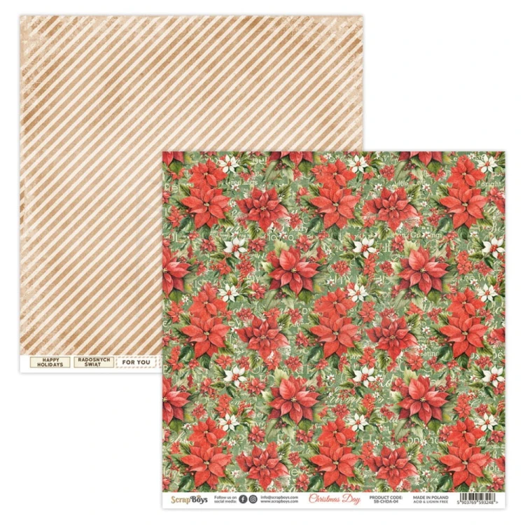 Zestaw papierów 30x30 Christmas Day SB-CHDA-08 ScrapBoys