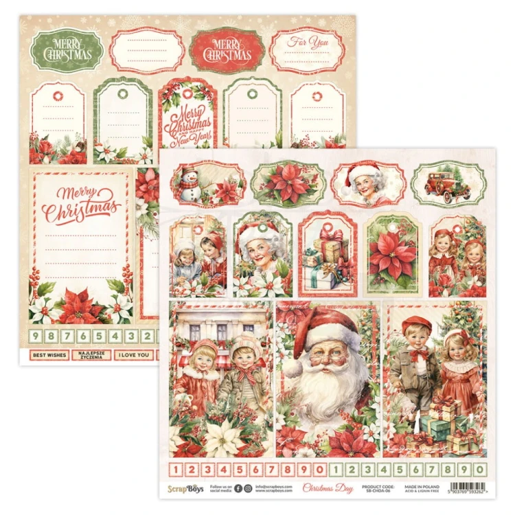 Zestaw papierów 30x30 Christmas Day SB-CHDA-08 ScrapBoys