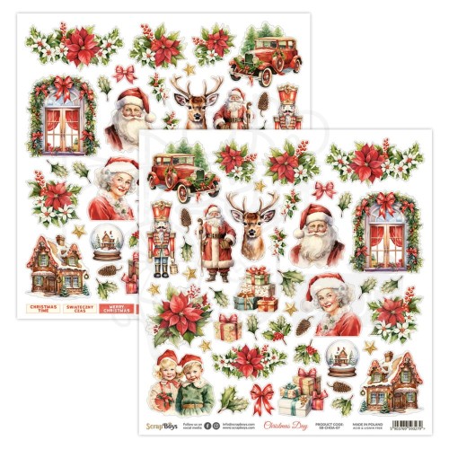 Papier 30x30 elementy do wycięcia Christmas Day SB-CHDA-07 ScrapBoys