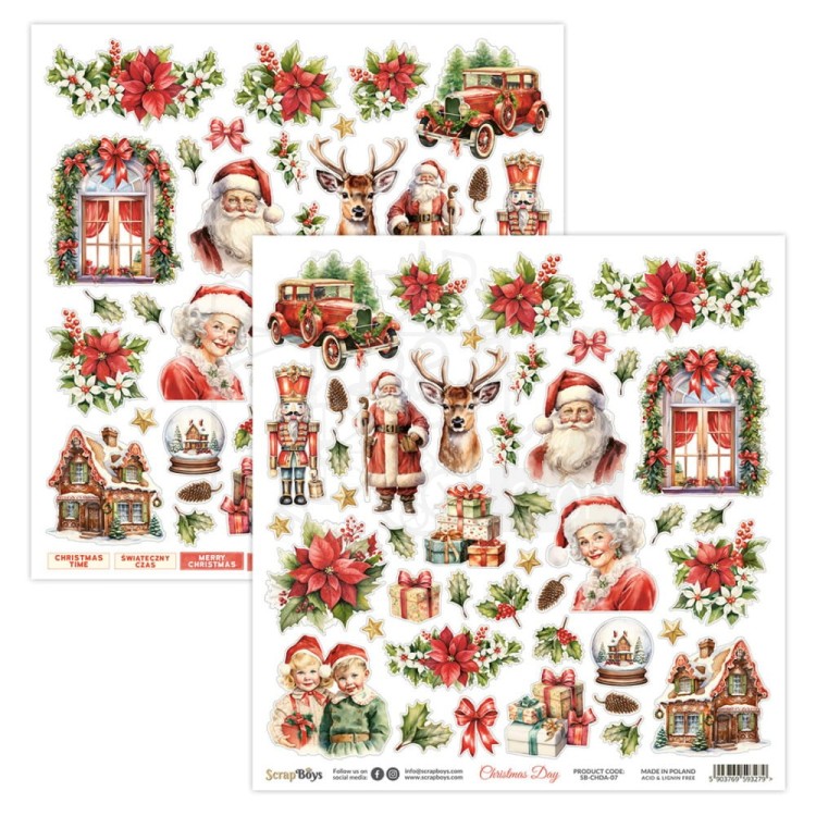 Papier 30x30 elementy do wycięcia Christmas Day SB-CHDA-07 ScrapBoys
