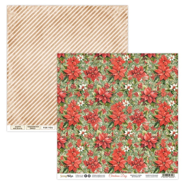 Papier 30x30 Christmas Day 04 SB-CHDA-04 ScrapBoys