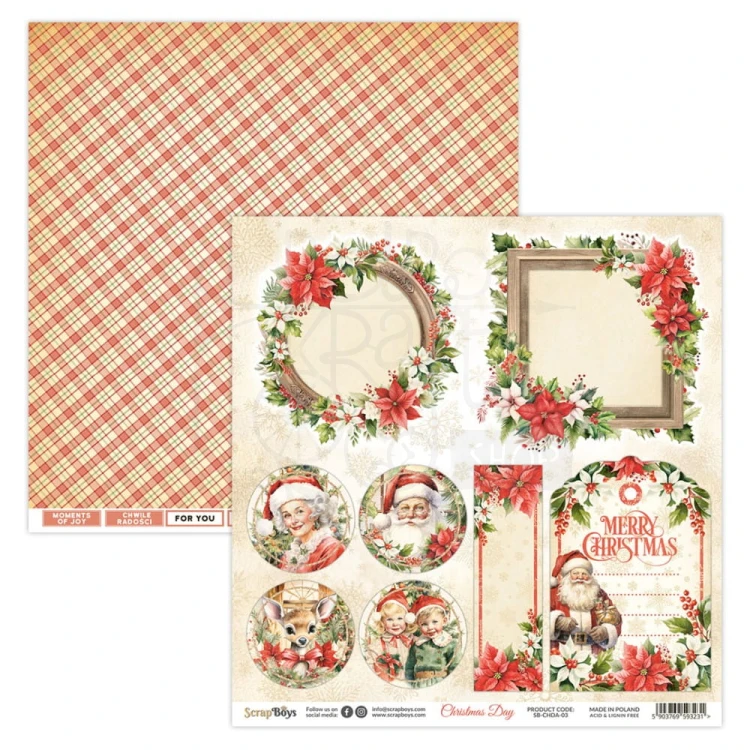 Papier 30x30 Christmas Day 03 SB-CHDA-03 ScrapBoys