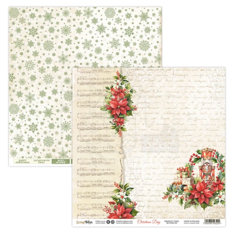 Papier 30x30 Christmas Day 02 SB-CHDA-02 ScrapBoys