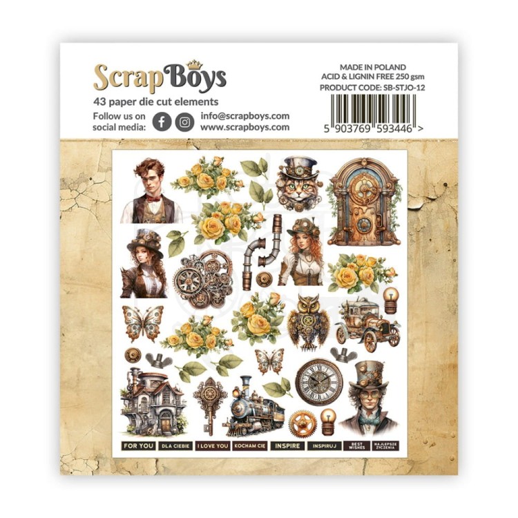 Ozdoby papierowe die-cuts Pop-up Steampunk Journey SB-STJO-12 ScrapBoys