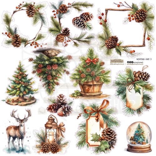 Naklejki do scrapbookingu i art journalingu Winter Set 3 ScrapLove