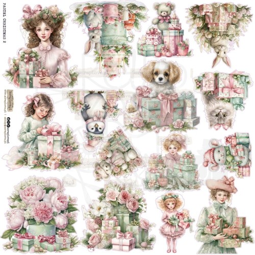 Naklejki do scrapbookingu i art journalingu Pastel Christmas 2 ScrapLove