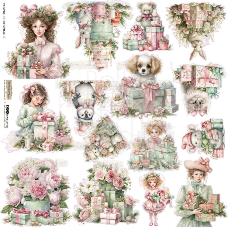 Naklejki do scrapbookingu i art journalingu Pastel Christmas 2 ScrapLove