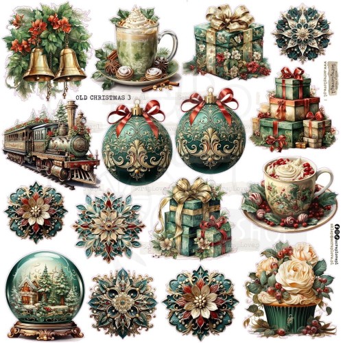 Naklejki do scrapbookingu i art journalingu Old Christmas 3 ScrapLove