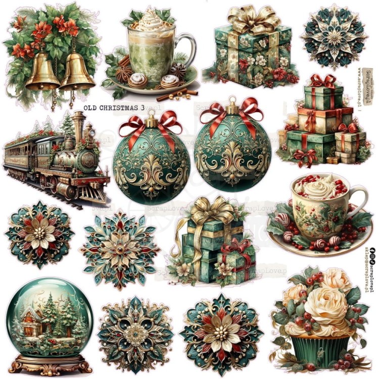 Naklejki do scrapbookingu i art journalingu Old Christmas 3 ScrapLove