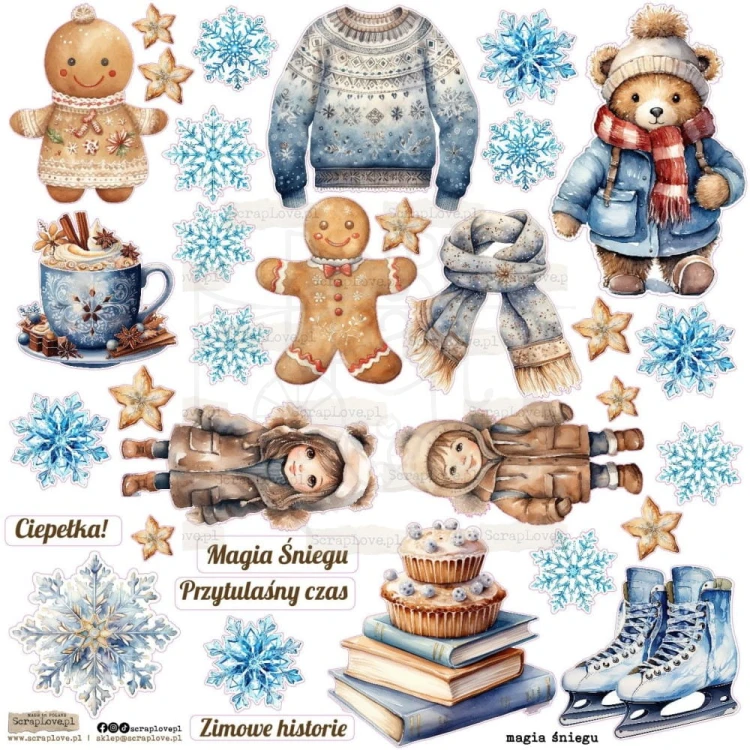 Naklejki do scrapbookingu i art journalingu Magia Śniegu ScrapLove