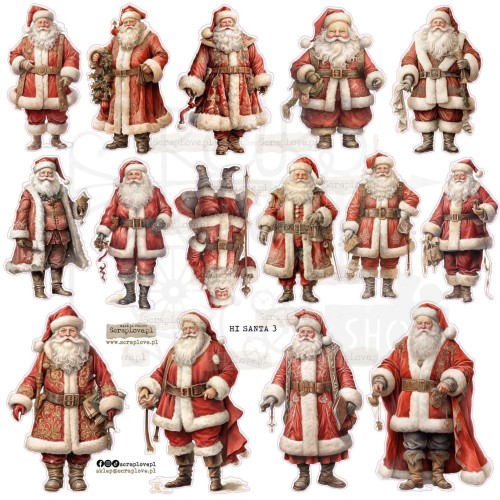 Naklejki do scrapbookingu i art journalingu Hi Santa 3 ScrapLove