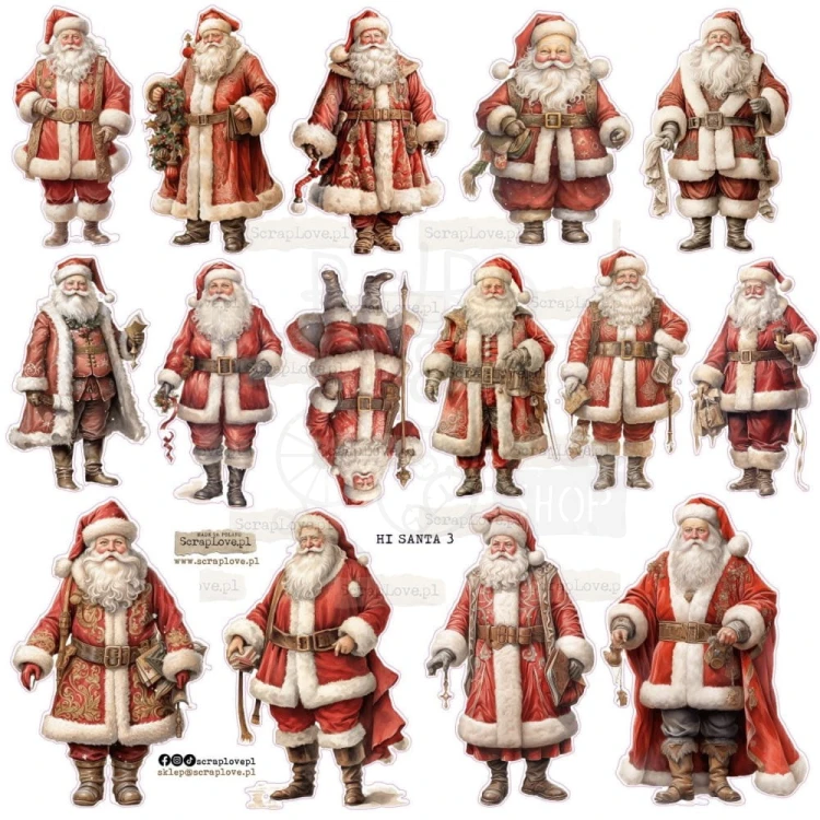 Naklejki do scrapbookingu i art journalingu Hi Santa 3 ScrapLove