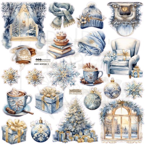 Naklejki do scrapbookingu i art journalingu Cozy Winter 3 ScrapLove