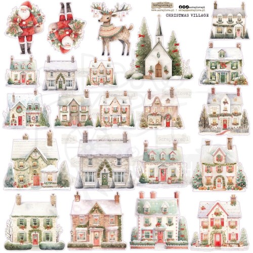 Naklejki do scrapbookingu i art journalingu Christmas Village ScrapLove