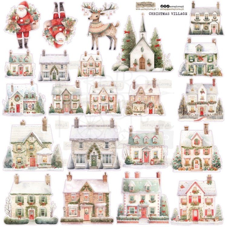 Naklejki do scrapbookingu i art journalingu Christmas Village ScrapLove