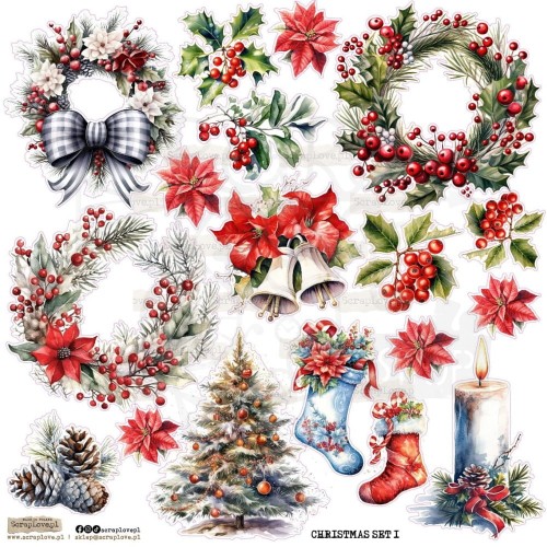 Naklejki do scrapbookingu i art journalingu Christmas Set 1 ScrapLove