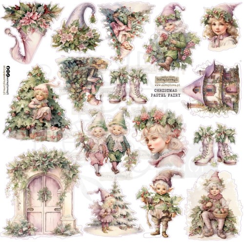 Naklejki do scrapbookingu i art journalingu Christmas Pastel Fairy ScrapLove