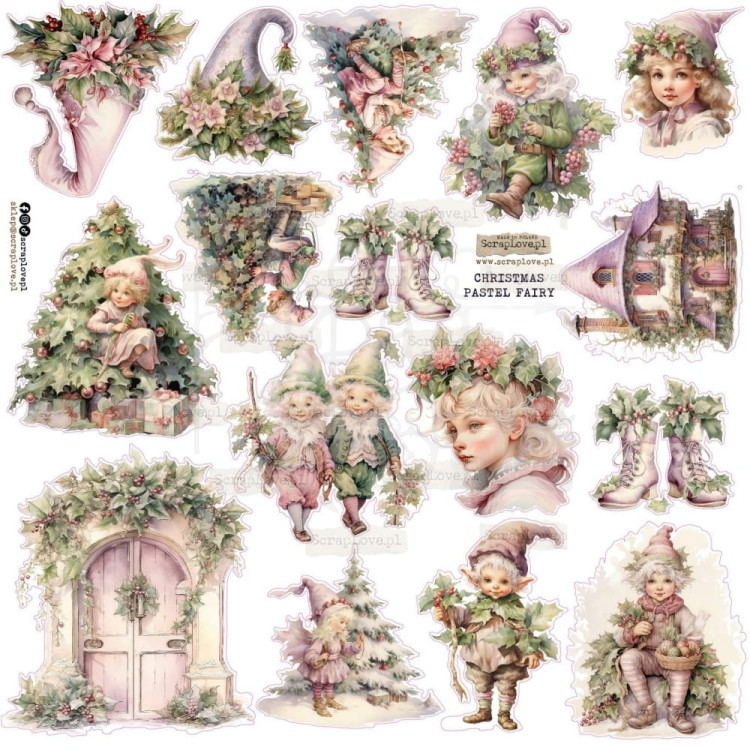 Naklejki do scrapbookingu i art journalingu Christmas Pastel Fairy ScrapLove