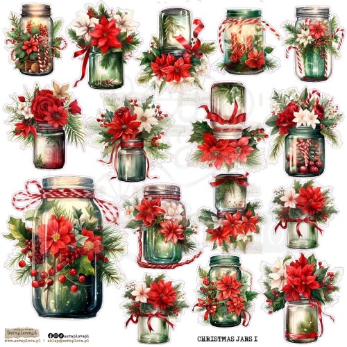 Naklejki do scrapbookingu i art journalingu Christmas Jars ScrapLove