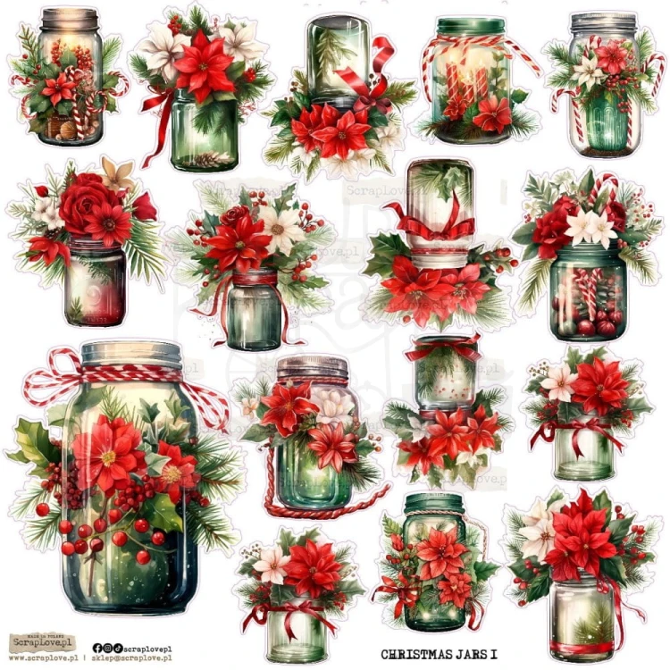 Naklejki do scrapbookingu i art journalingu Christmas Jars ScrapLove