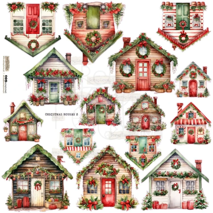 Naklejki do scrapbookingu i art journalingu Christmas Houses ScrapLove