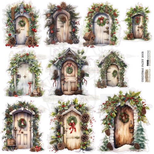 Naklejki do scrapbookingu i art journalingu Christmas Fairy Door 1 ScrapLove