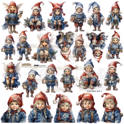 Naklejki do scrapbookingu i art journalingu Christmas Elf 2 ScrapLove