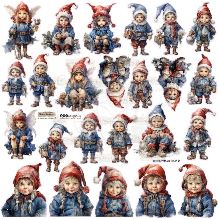 Naklejki do scrapbookingu i art journalingu Christmas Elf 2 ScrapLove