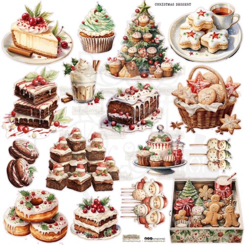 Naklejki do scrapbookingu i art journalingu Christmas Dessert ScrapLove