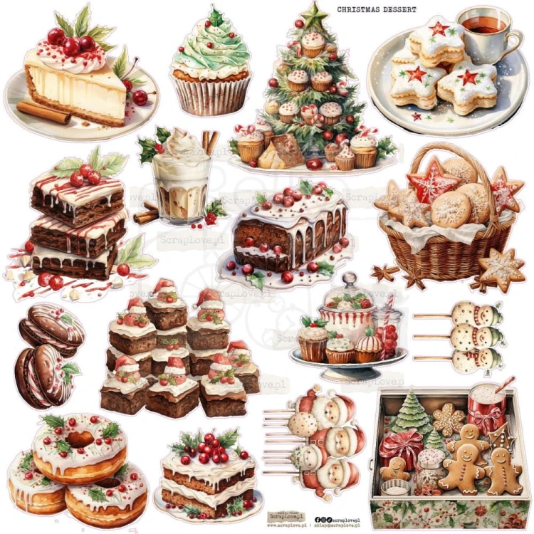 Naklejki do scrapbookingu i art journalingu Christmas Dessert ScrapLove
