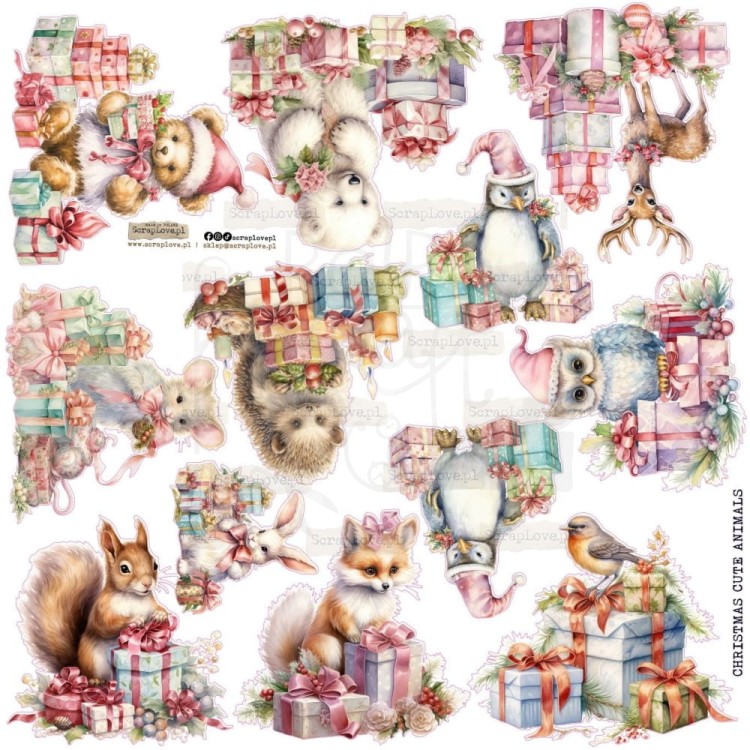 Naklejki do scrapbookingu i art journalingu Christmas Cute Animals 1 ScrapLove