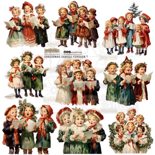 Naklejki do scrapbookingu i art journalingu Christmas Carols Vintge ScrapLove