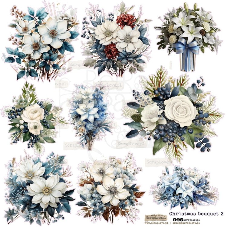 Naklejki do scrapbookingu i art journalingu Christmas Bouquet 2 ScrapLove