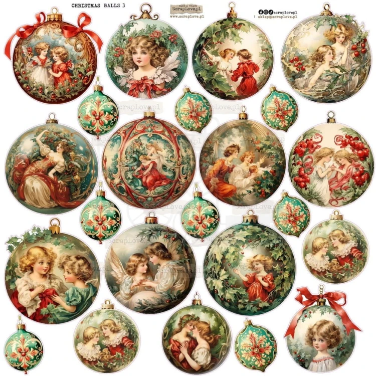 Naklejki do scrapbookingu i art journalingu Christmas Ball 3 ScrapLove