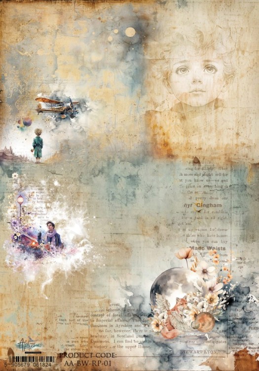 Papier ryżowy do decoupage A4 Between Worlds 1 AA-BW-01 Alchemy of Art