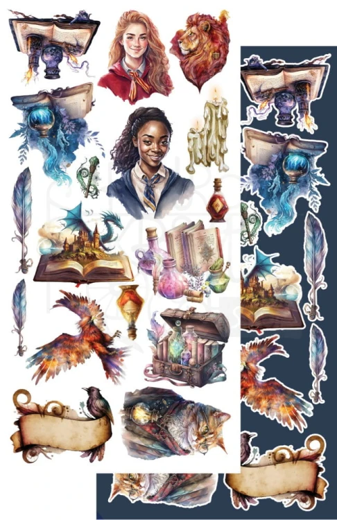 Zestaw papierów do scrapbookingu 15x30 elementy do wycinania Legends of the Magic School AA-LOTMS-10 Alchemy of Art