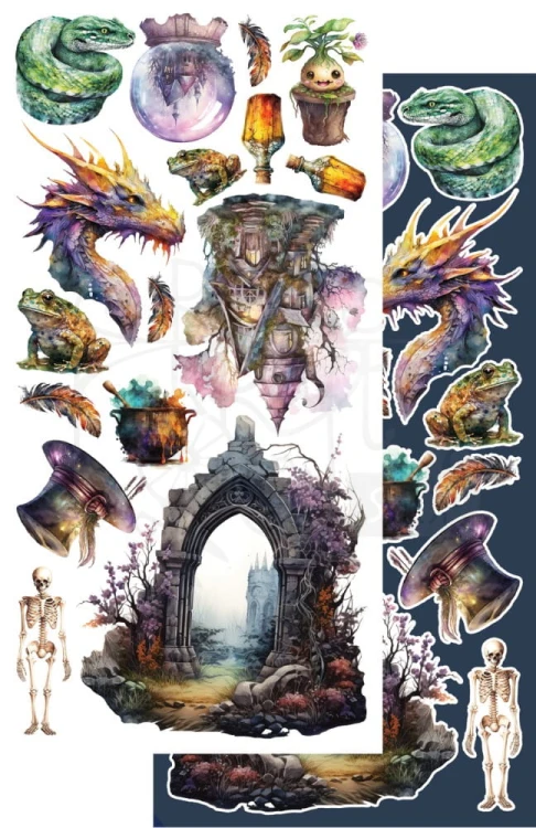 Zestaw papierów do scrapbookingu 15x30 elementy do wycinania Legends of the Magic School AA-LOTMS-10 Alchemy of Art