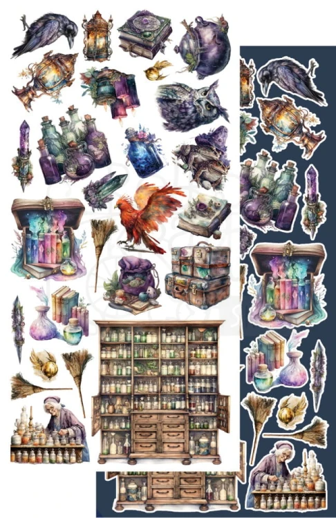 Zestaw papierów do scrapbookingu 15x30 elementy do wycinania Legends of the Magic School AA-LOTMS-10 Alchemy of Art