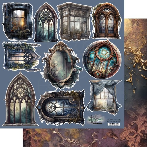 Papier do scrapbookingu 30x30 elementy do wycinania Legends of the Magic School - Windows 03 AA-WINDOWS-03 Alchemy of Art
