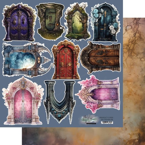 Papier do scrapbookingu 30x30 elementy do wycinania Legends of the Magic School - Doors 04 AA-DOORS-04 Alchemy of Art
