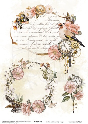 Papier ryżowy A4 Ramki vintage Mood ST0036 Studio75