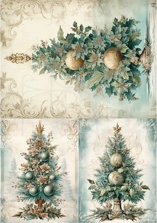 Papier ryżowy 24x33 Blue Christmas 5 LBD338 LaBlanche
