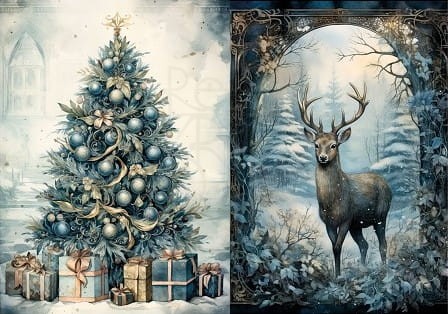 Papier ryżowy 24x33 Blue Christmas 4 LBD337 LaBlanche